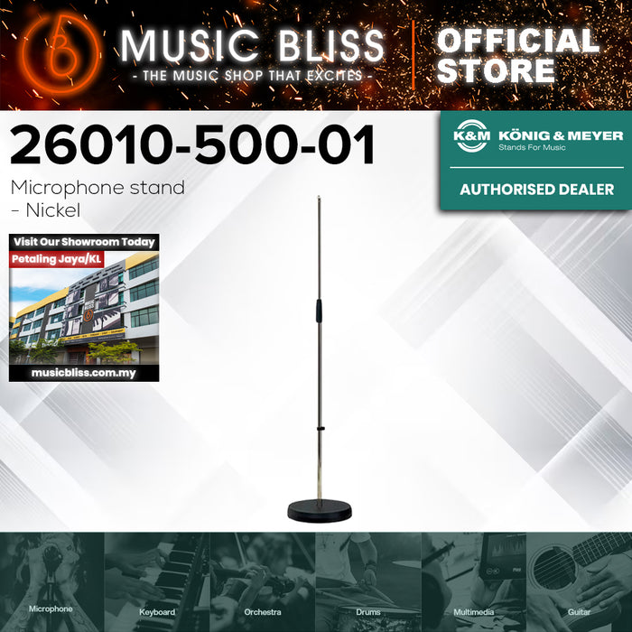 K&M 260/1 Microphone Stand Round Base - Nickel