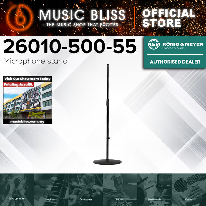 K&M 260/1 Round-base Microphone Stand - Black