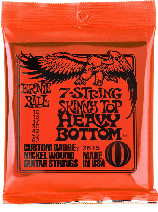 Ernie Ball 2615 Skinny Top Heavy Bottom Slinky Nickel-wound Electric Guitar String - .010-.062, 7-string