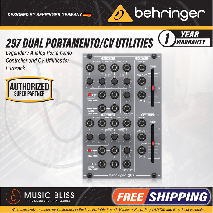 Behringer 297 Dual Portamento / CV Utilities Eurorack Module - Music Bliss Malaysia