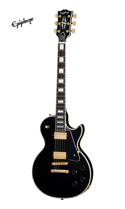 (Epiphone Inspired by Gibson Custom) Epiphone Les Paul Custom Electric Guitar - Ebony - Music Bliss Malaysia
