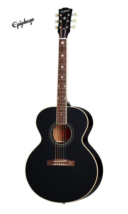 (Epiphone Inspired by Gibson Custom) Epiphone J-180 LS Acoustic-Electric Guitar - Ebony - Music Bliss Malaysia