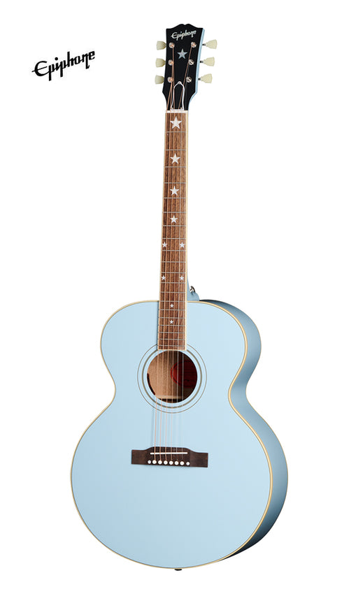 (Epiphone Inspired by Gibson Custom) Epiphone J-180 LS Acoustic-Electric Guitar - Frost Blue - Music Bliss Malaysia