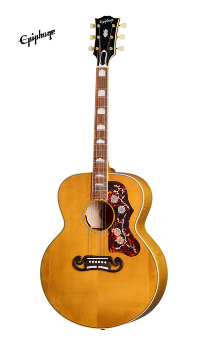 (Epiphone Inspired by Gibson Custom) Epiphone 1957 SJ-200 Acoustic-Electric Guitar - Antique Natural - Music Bliss Malaysia