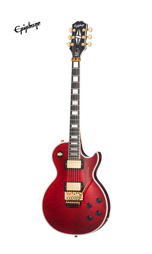 Epiphone Alex Lifeson Les Paul Custom Axcess Electric Guitar, Case Included - Ruby - Music Bliss Malaysia