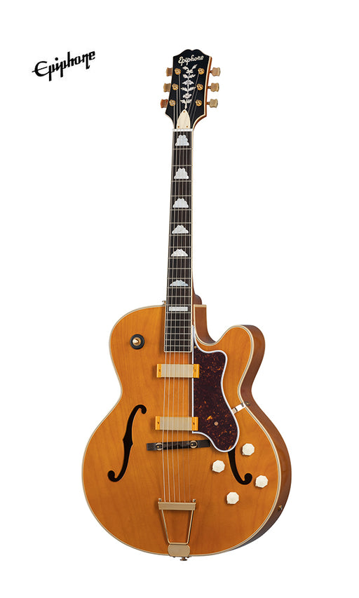 Epiphone 150th Anniversary Zephyr DeLuxe Regent Hollowbody Electric Guitar, Case Included - Aged Antique Natural - Music Bliss Malaysia
