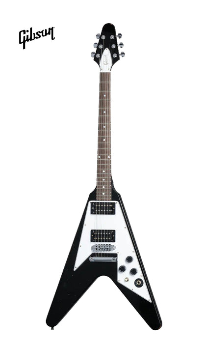 GIBSON CUSTOM KIRK HAMMETT 1979 FLYING V SOLIDBODY ELECTRIC GUITAR - EBONY - Music Bliss Malaysia