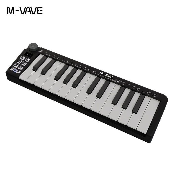 M-Vave SMK25 Mini Portable 25-Key MIDI Keyboard, Velocity Sensitive Keys, USB-MIDI, Travel-Friendly