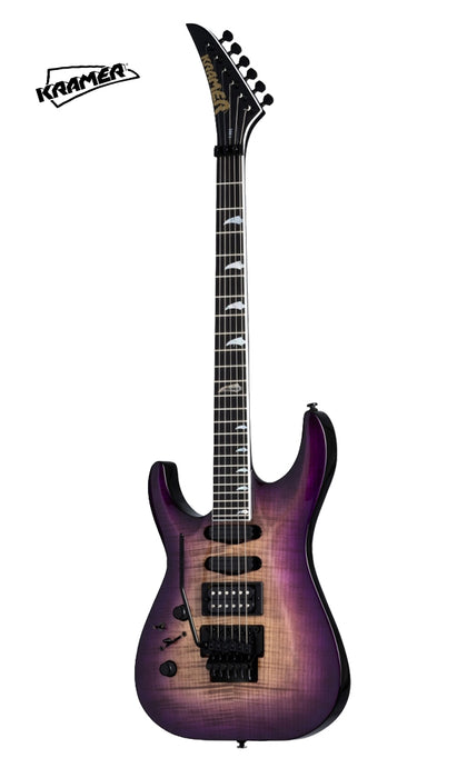 Kramer SM-1 Figured Left-handed Electric Guitar - Royal Purple Perimeter
