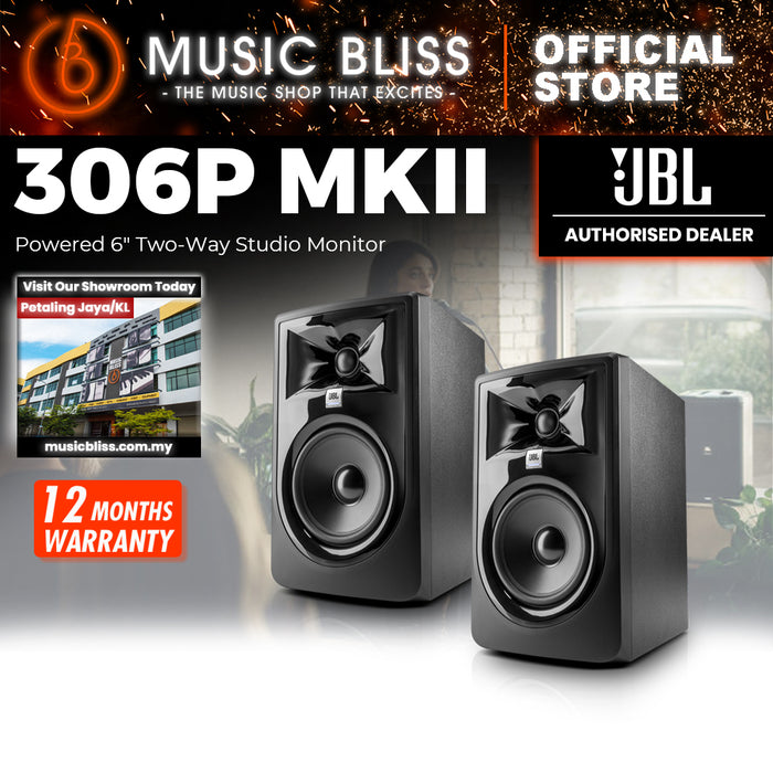 JBL 306P MKII Powered 6" 2-Way Studio Monitor - Pair