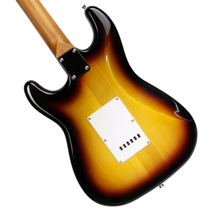 Deviser L-G2-3TS Budget Beginner Electric Guitar – SSS Strat Style Sunburst for Rock Kapak