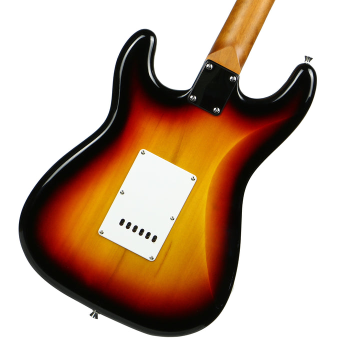 Deviser L-G2S-3TS Budget Beginner Electric Guitar – HSS Strat Style Sunburst for Rock Kapak
