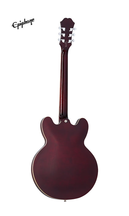 Epiphone Noel Gallagher Riviera Semi-hollow Left-handed Electric Guitar, Case Included - Dark Red Wine - Music Bliss Malaysia
