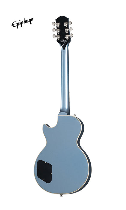Epiphone Jared James Nichols "Blues Power" Les Paul Custom Electric Guitar, Case Included - Aged Pelham Blue - Music Bliss Malaysia