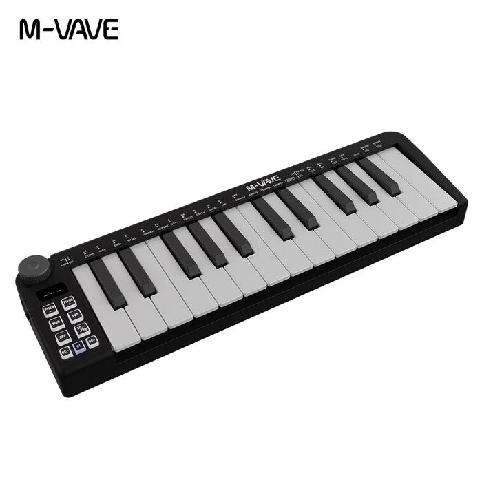 M-Vave SMK25 Mini Portable 25-Key MIDI Keyboard, Velocity Sensitive Keys, USB-MIDI, Travel-Friendly