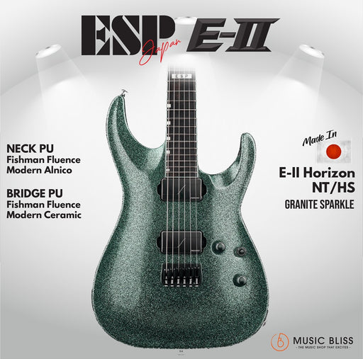 ESP Japan E-II Horizon NT/HS Electric Guitar - Granite Sparkle [MIJ] - Music Bliss Malaysia