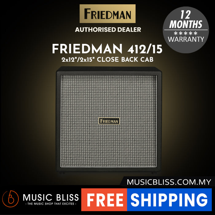 Friedman 412/15 Checkered 260-watt 2x12" and 2x15" Cabinet with Checkered Cloth