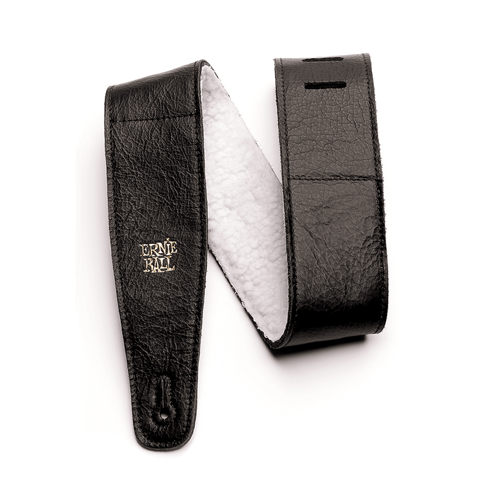 Ernie Ball 4137 - 2.5" Black Italian Leather Guitar Strap