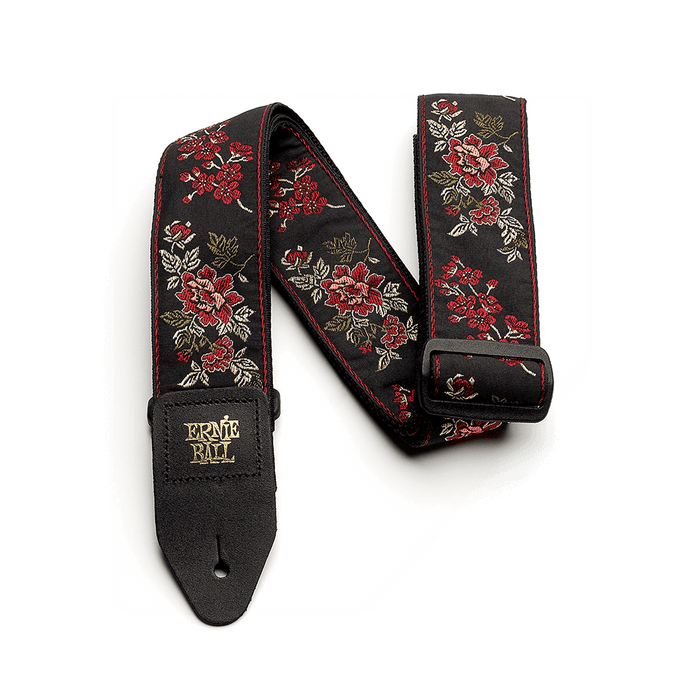 Ernie Ball 4142 Red Rose Woven Jacquard Guitar Strap