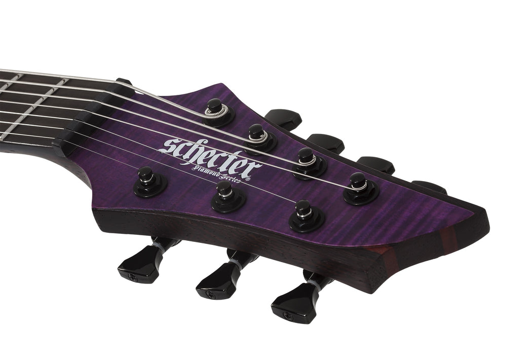 Schecter John Browne Tao-7 Signature 7-string Electric Guitar - Satin Trans Purple - Music Bliss Malaysia