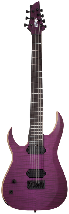 Schecter John Browne Tao-7 Left-Handed Electric Guitar - Satin Trans Purple - Music Bliss Malaysia