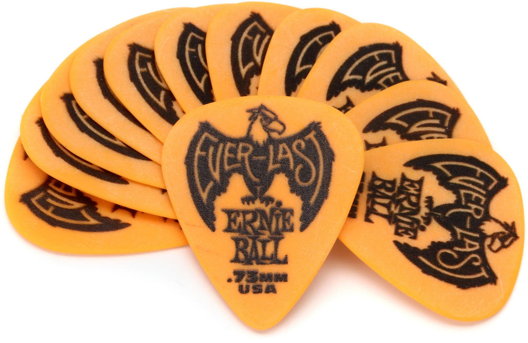Ernie Ball Everlast Delrin .73mm Guitar Picks, Orange, 12-Pack