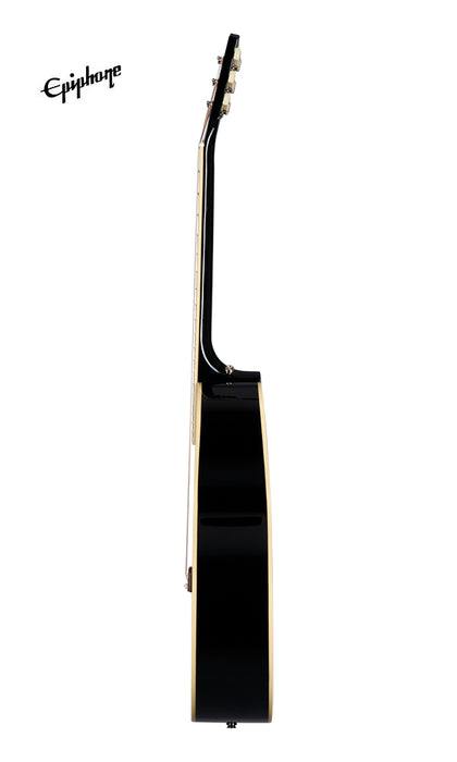 (Epiphone Inspired by Gibson Custom) Epiphone J-180 LS Acoustic-Electric Guitar - Ebony - Music Bliss Malaysia