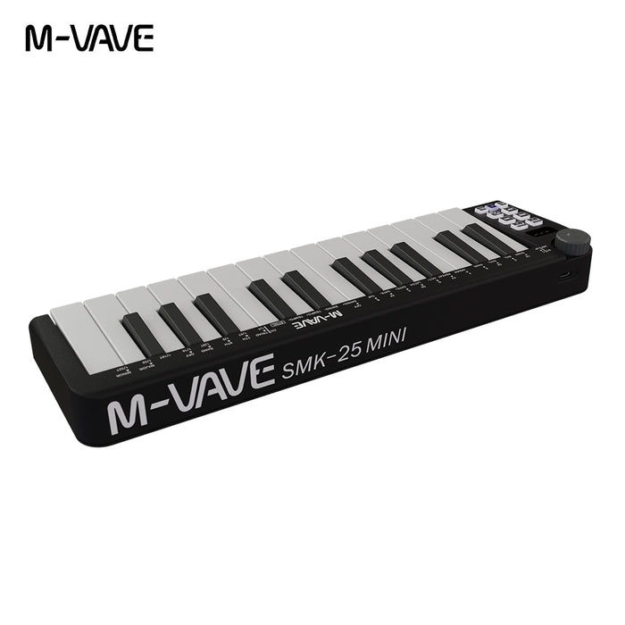 M-Vave SMK25 Mini Portable 25-Key MIDI Keyboard, Velocity Sensitive Keys, USB-MIDI, Travel-Friendly