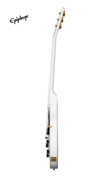 (Epiphone Inspired by Gibson Custom) Epiphone Les Paul Custom Electric Guitar - Alpine White - Music Bliss Malaysia