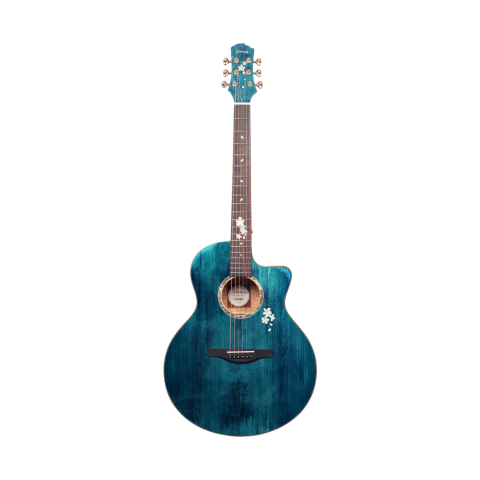 Trumon Sakura 520 TF BU Solid Germany Spruce top/ Figured maple Acoustic Guitar with Pickup
