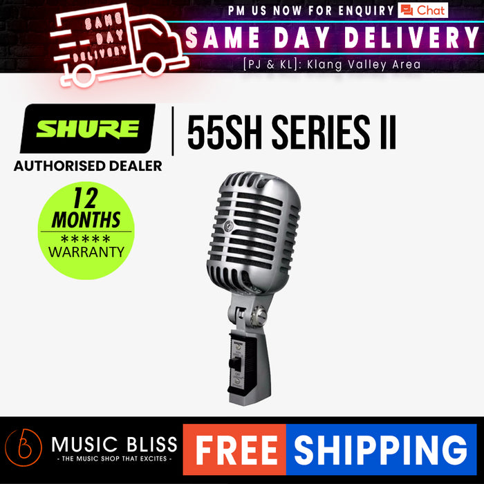 Shure 55SH Series II Cardioid Dynamic Vocal Microphone - Music Bliss Malaysia