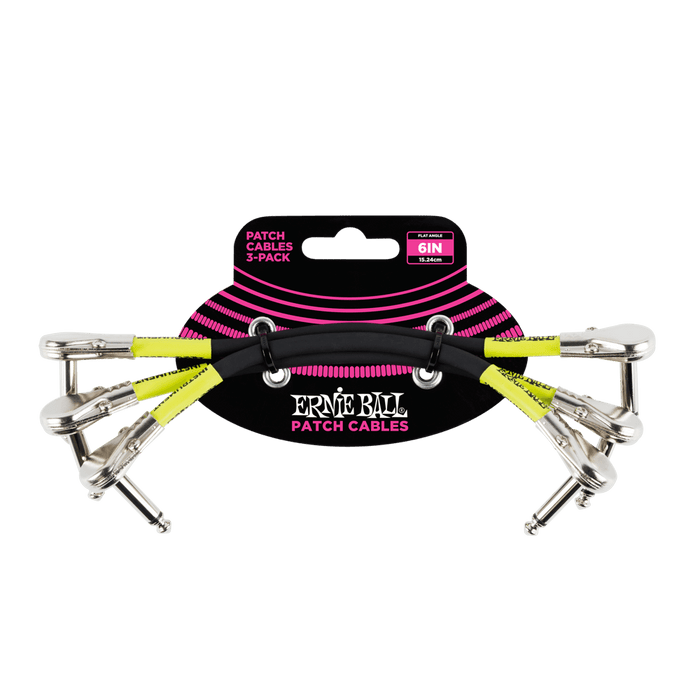 ERNIE BALL EB6059 Patch Cable 15cm Black - Set of 3