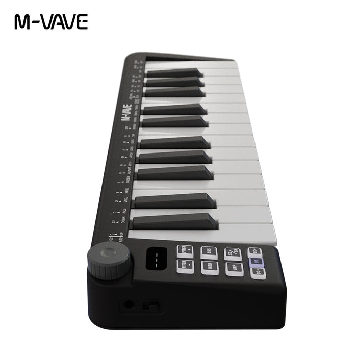 M-Vave SMK25 Mini Portable 25-Key MIDI Keyboard, Velocity Sensitive Keys, USB-MIDI, Travel-Friendly