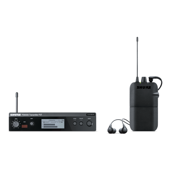 Shure P3TR112GR Wireless In-ear Monitor System with Gator G-IN EAR SYSTEM ''In Ear'' Monitoring System Bag