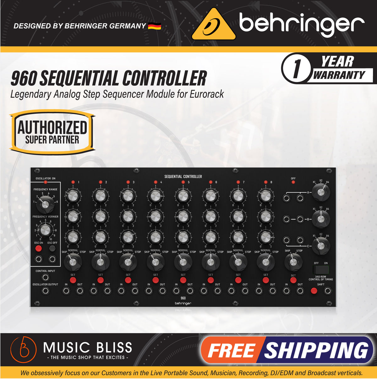 Step Sequencer Module Behringer 960 Sequential Controller Analog Step Sequencer Eurorack ...