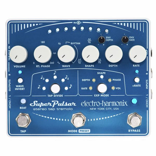 Electro Harmonix Super Pulsar Stereo Tap Tremelo Guitar Effects Pedal