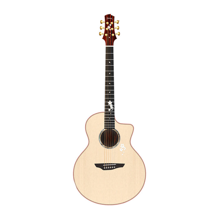 Trumon Sakura 990 TF Solid Germany Spruce top / Cocobolo back and side Acoustic Guitar with Pickup