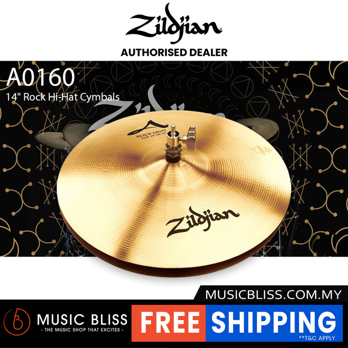 Zildjian 14" A Rock Hi-Hat Cymbals - Pair