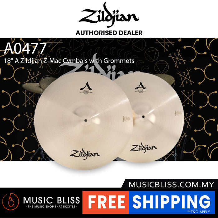 Zildjian 18" A Zildjian Z-Mac Cymbals with Grommets - Pair