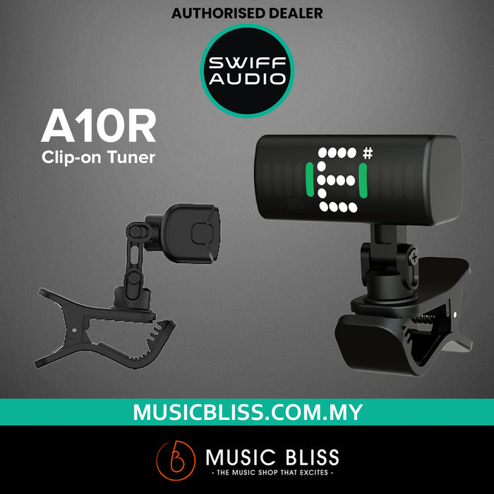 Swiff Audio A10R Rotatable Clip-on LED Mini Bass Guitar Tuner for Chromatic Violin Ukulele with Type-c fast charging