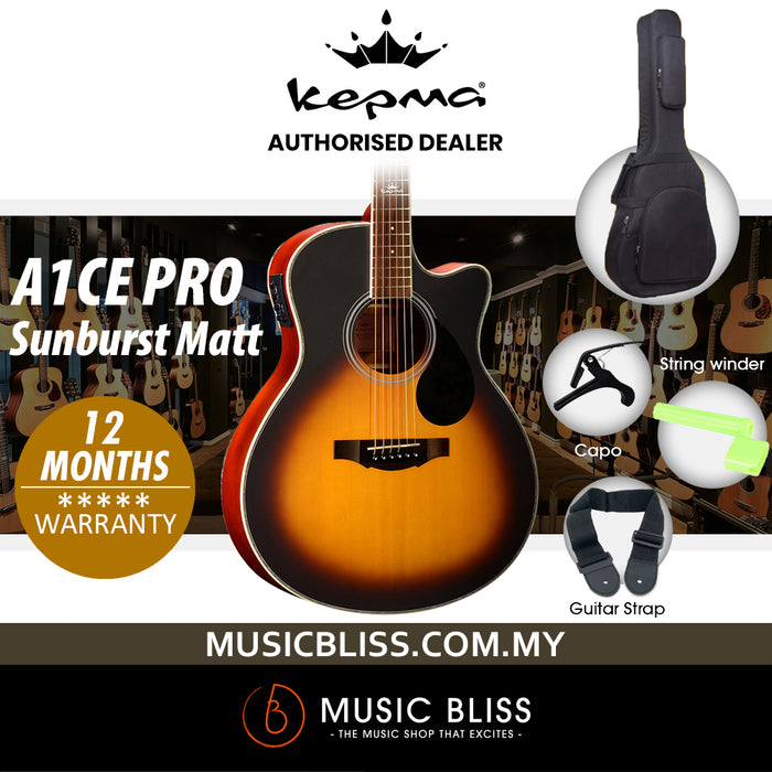 KEPMA A1CEPRO Grand Auditorium Acoustic Guitar with K-1 Pickup - Sunburst