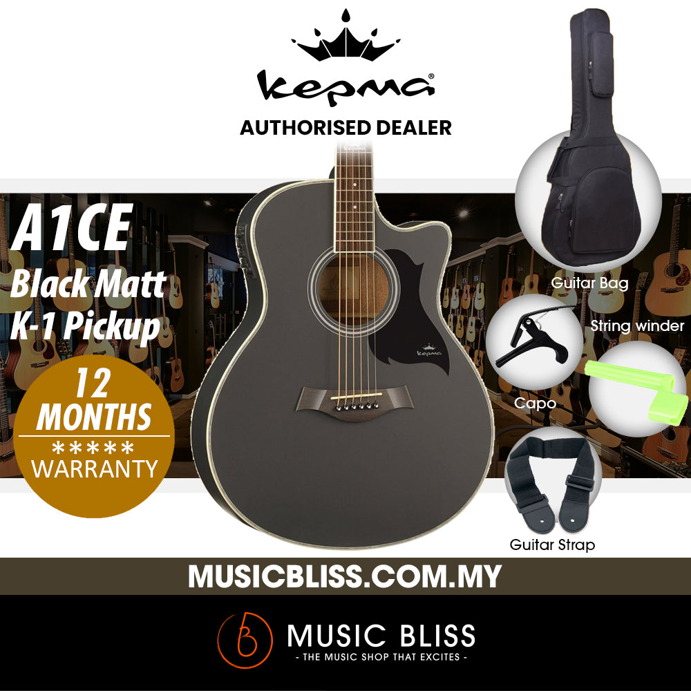 KEPMA A1CE Grand Auditorium Acoustic Guitar with K-1 Pickup