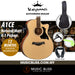 KEPMA A1CE Grand Auditorium Acoustic Guitar with K-1 Pickup - Natural Matt - Music Bliss Malaysia