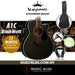 KEPMA A1C Grand Auditorium Acoustic Guitar - Black Matt - Music Bliss Malaysia