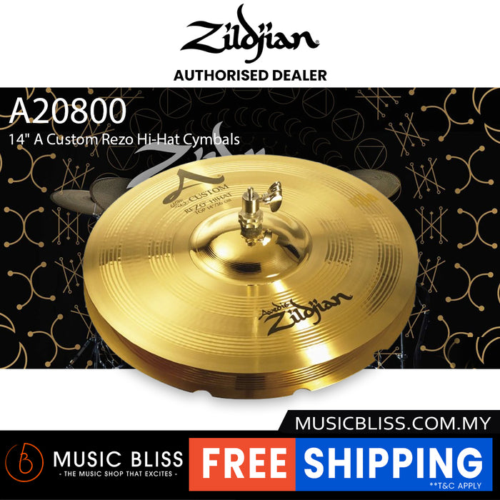 Zildjian 14" A Custom Rezo Hi-Hat Cymbals - Pair