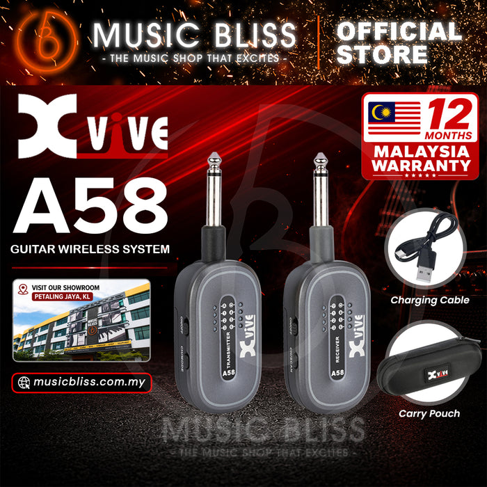 Xvive A58 5.8GHz Guitar Wireless System With 100 Feet Wireless Range [Hard Travel Case Included]