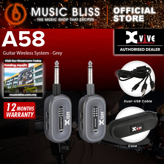 Xvive A58 5.8GHz Guitar Wireless System With 100 Feet Wireless Range [Hard Travel Case Included]
