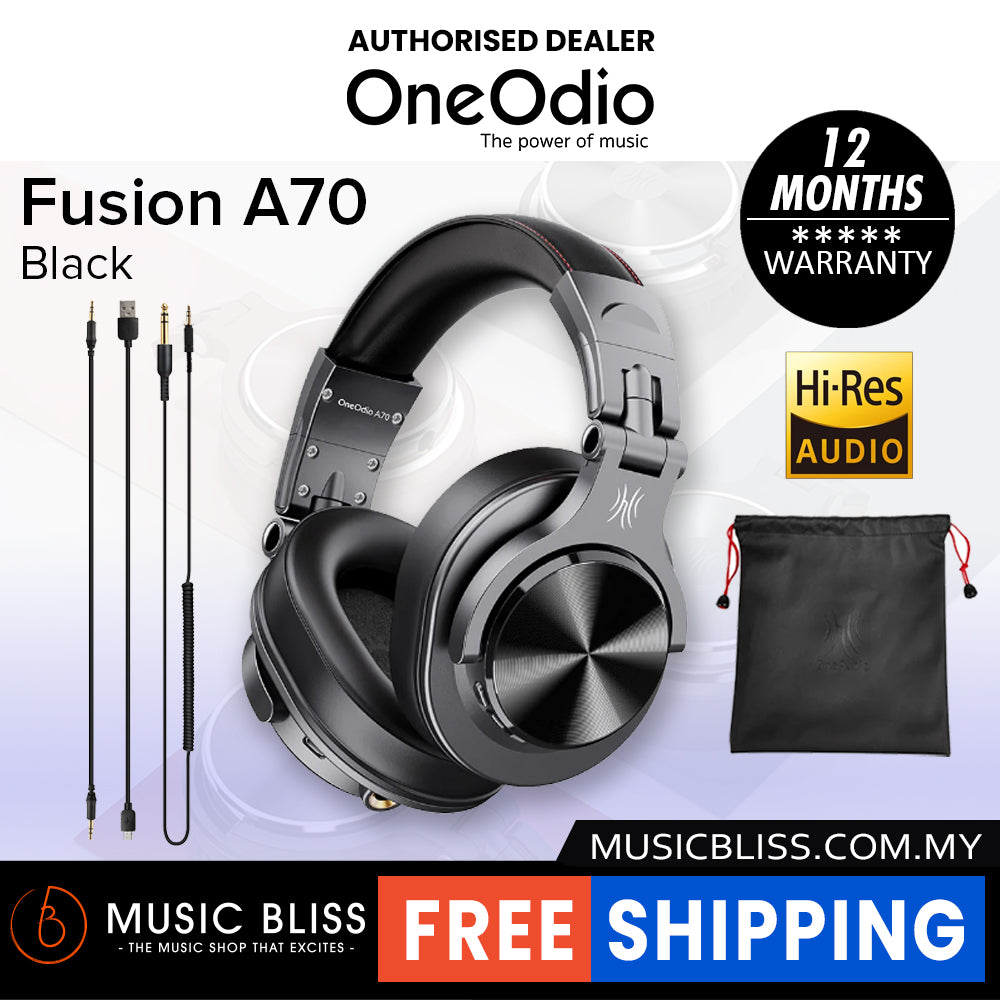 OneOdio A70 Fusion Bluetooth Over Ear Headphones Black Music