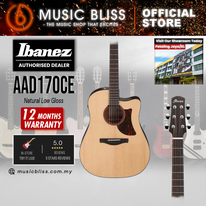 Ibanez AAD170CE Acoustic-electric Guitar - Natural Low Gloss