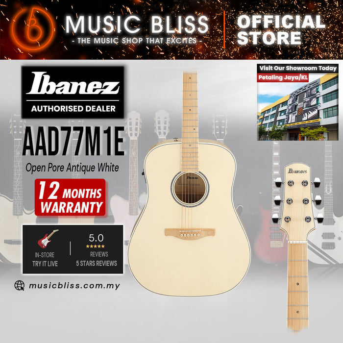 Ibanez AAD77ME Acoustic-electric Guitar - Open Pore Antique White